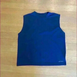 ⭐️ ASICS blue tank top has some small snags